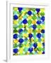 Blue Yellow Green Abstract Flowing Paint Pattern-Amy Vangsgard-Framed Giclee Print