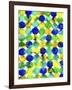 Blue Yellow Green Abstract Flowing Paint Pattern-Amy Vangsgard-Framed Giclee Print