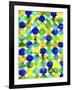 Blue Yellow Green Abstract Flowing Paint Pattern-Amy Vangsgard-Framed Giclee Print