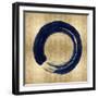 Blue Zen Circle on Gold I-Ellie Roberts-Framed Art Print