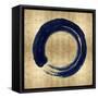 Blue Zen Circle on Gold I-Ellie Roberts-Framed Stretched Canvas