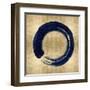 Blue Zen Circle on Gold I-Ellie Roberts-Framed Art Print