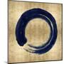 Blue Zen Circle on Gold I-Ellie Roberts-Mounted Art Print