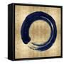 Blue Zen Circle on Gold I-Ellie Roberts-Framed Stretched Canvas