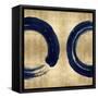 Blue Zen Circle on Gold II-Ellie Roberts-Framed Stretched Canvas