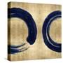 Blue Zen Circle on Gold II-Ellie Roberts-Stretched Canvas