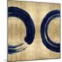 Blue Zen Circle on Gold II-Ellie Roberts-Mounted Art Print