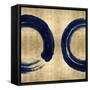 Blue Zen Circle on Gold II-Ellie Roberts-Framed Stretched Canvas