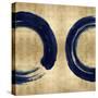 Blue Zen Circle on Gold II-Ellie Roberts-Stretched Canvas