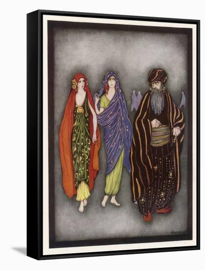 Bluebeard Alarms the Sisters-Jennie Harbour-Framed Stretched Canvas
