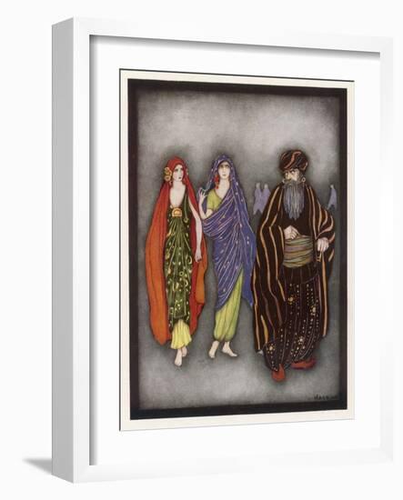 Bluebeard Alarms the Sisters-Jennie Harbour-Framed Art Print