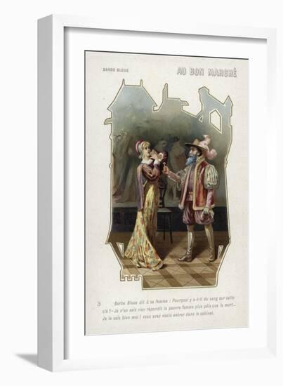 Bluebeard Confronts His Wife after Discovering Blood on the Key to the Forbidden Room-null-Framed Giclee Print