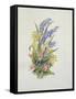 Bluebell posy with cowslips, dogroses and lily-Nell Hill-Framed Stretched Canvas