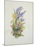 Bluebell posy with cowslips, dogroses and lily-Nell Hill-Mounted Giclee Print
