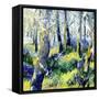 Bluebells and Yellow-Mary Smith-Framed Stretched Canvas