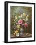 Bluebells, Daffodils, Primroses and Peonies in a Blue Vase-Albert-Charles Lebourg-Framed Giclee Print