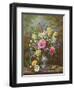 Bluebells, Daffodils, Primroses and Peonies in a Blue Vase-Albert-Charles Lebourg-Framed Giclee Print