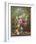 Bluebells, Daffodils, Primroses and Peonies in a Blue Vase-Albert-Charles Lebourg-Framed Giclee Print