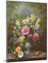 Bluebells, Daffodils, Primroses and Peonies in a Blue Vase-Albert-Charles Lebourg-Mounted Giclee Print