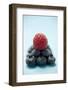 Blueberries and Raspberry on Blue Underground-Foodcollection-Framed Photographic Print