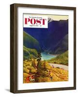 "Blueberry Hill" Saturday Evening Post Cover, August 13, 1955-John Clymer-Framed Giclee Print