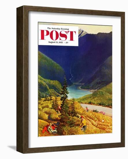 "Blueberry Hill" Saturday Evening Post Cover, August 13, 1955-John Clymer-Framed Giclee Print