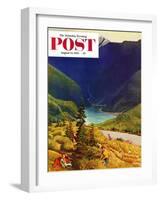 "Blueberry Hill" Saturday Evening Post Cover, August 13, 1955-John Clymer-Framed Giclee Print