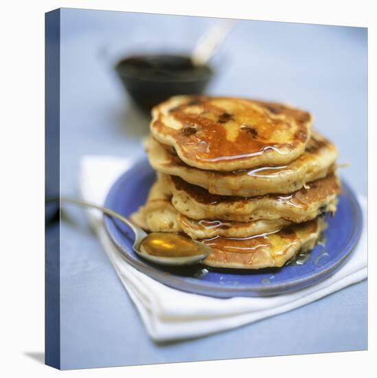 Blueberry Pancakes with Maple Syrup-Tara Fisher-Stretched Canvas