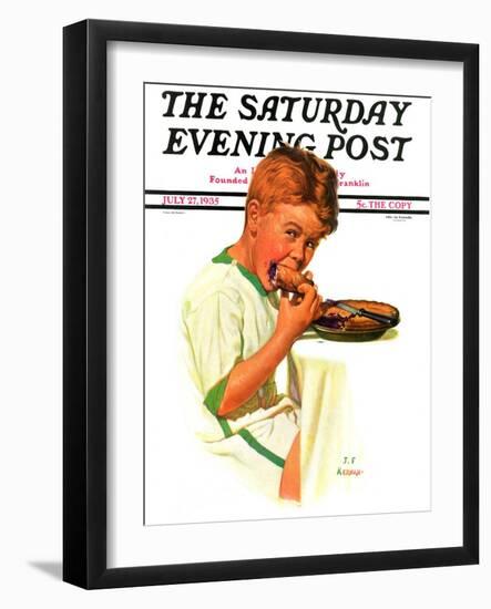"Blueberry Pie," Saturday Evening Post Cover, July 27, 1935-J.F. Kernan-Framed Giclee Print