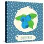 Blueberry with Dots Pattern-Anton Yanchevskyi-Stretched Canvas