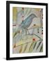 Bluebird on Branch-Tim Nyberg-Framed Giclee Print