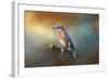 Bluebird on the Fence-Jai Johnson-Framed Giclee Print