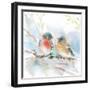 Bluebird Pair in Spring-Katrina Pete-Framed Art Print