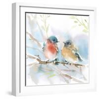 Bluebird Pair in Spring-Katrina Pete-Framed Art Print