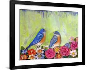 Bluebird Pair-null-Framed Art Print