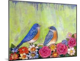 Bluebird Pair-null-Mounted Art Print