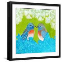 Bluebirds in Love-Jennifer Lommers-Framed Art Print