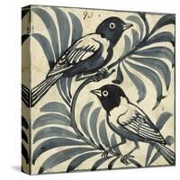Bluebirds (W/C on Paper)-William De Morgan-Stretched Canvas