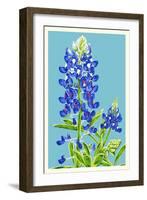 Bluebonnet-Lantern Press-Framed Art Print