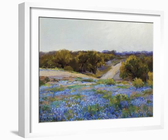 Bluebonnets at Late Afternoon-null-Framed Giclee Print