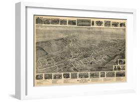 Bluefield, West Virginia - Panoramic Map-Lantern Press-Framed Art Print