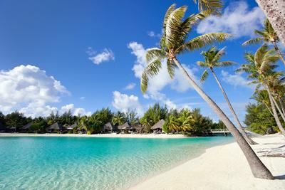 Beautiful Beach on Bora Bora Island in French Polynesia