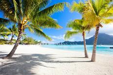 Stunning Beach and Beautiful View of Otemanu Mountain on Bora Bora Island-BlueOrange Studio-Photographic Print