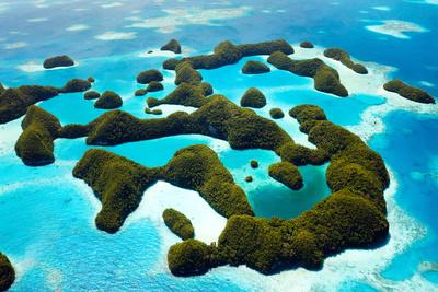 Beautiful View of 70 Islands in Palau from Above