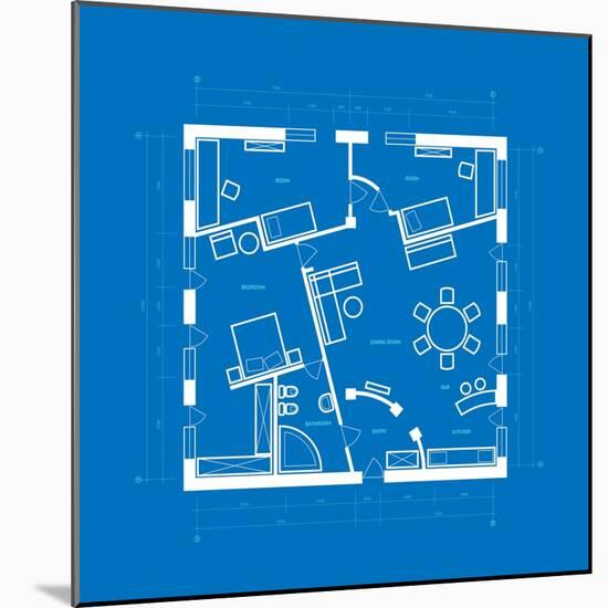 Blueprint Abstract-ildogesto-Mounted Art Print