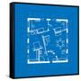 Blueprint Abstract-ildogesto-Framed Stretched Canvas