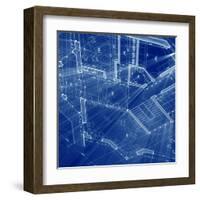 Blueprint - Architecture House Plan Background--Vladimir--Framed Art Print