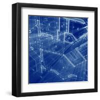 Blueprint - Architecture House Plan Background--Vladimir--Framed Art Print