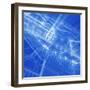 Blueprint - Architecture House Plan Background--Vladimir--Framed Art Print