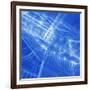 Blueprint - Architecture House Plan Background--Vladimir--Framed Art Print